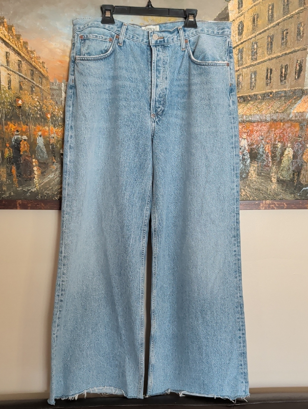 AGOLDE Dame High-Rise Wide-Leg Jeans in Light Blue - Picture 5 of 15